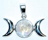 Pentagram/ Triple Goddess 10mm Rainbow Moonstone
