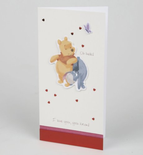 Winnie The Pooh Handcrafted Valentine Card