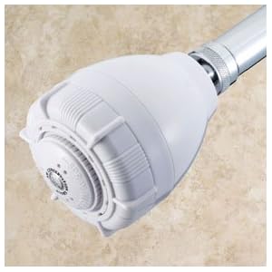 White Spoiler Showerhead 2.0 GPM, White with Chrome Plated Brass Nut Showerhead