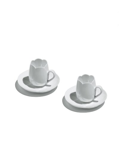 Alessi DE01SET Tulip Mokka-Ober/Untertassen 2-er Set Preisvergleich