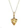 Necklace With 1.37ctw Precious Stones - Genuine Citrine and Clean Diamond Made in Two tone Gold Length 18in