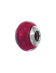 Zable (tm) Sterling Silver Murano Glass Birthstone January Pandora Compatible Bead / Charm