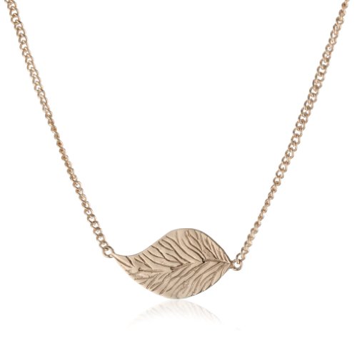 MELINDA MARIA “Leaf Collection” 18k Rose Gold Baby Leaf Necklace