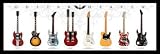 (12x36) Guitar Heaven Chart of Famous Guitars Music Poster Print