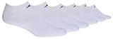 adidas Mens 6-Pack No Show Sock, White/Black, Size 6-12