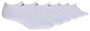 adidas Men's 6-Pack No Show Sock, White/Black, Size 6-12