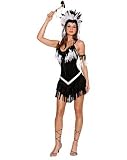 Women's Tribal Princess Costume Black/White, X-Small