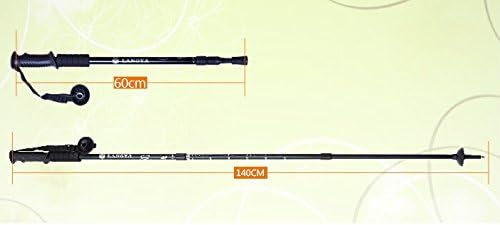 icarekit Anti Shock Adjustable Retract Hiking / Walking / Trekking Stick Poles (Black)