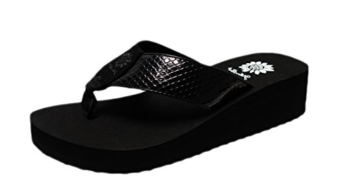 Yellow Box Women's Allington Platform Faux Snakeskin Thong Foam Comfort Flip Flop