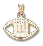 New York Giants "NY Pierced Football" Pendant - 10KT Gold Jewelry