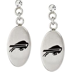 Stainless Steel Buffalo Bills Logo Dangle Earrings