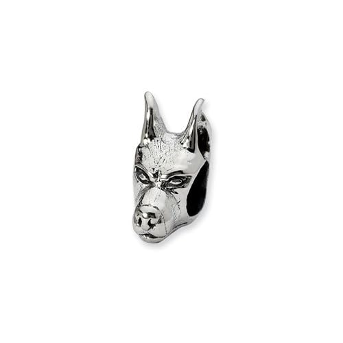Reflections(tm) Sterling Silver Doberman Pinscher Head Bead / Charm ...