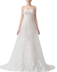 Lace-Up Empire   Waistline Sweetheart Sleeveless Wedding Dress  with a Brush/Sweep Train 