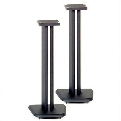 Black Satin Wood Speaker Stands