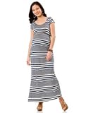 Motherhood Maternity: Short Sleeve Stretch Fabric Maternity Maxi Dress