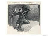 The Adventure of the Speckled Band, Sherlock Holmes Lashes out at the Band Art Giclee Poster Print by Sidney Paget, 16x12