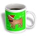 Janna Salak Designs Christmas - Cute Chinese Shar Pei Dog - Red Coat and Black Mask with Santa Hat Green - Mugs