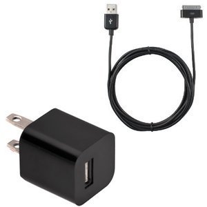 KHOMO: Black USB Wall Charger + 10ft (TEN FEET !) EXTRA LONG SYNC Cable Cord Charger For Apple iPhone 3G 4G 4Gs iPod Touch Nano