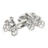 Cycling Silver Cufflinks for Avid Cyclists with Presentation Box