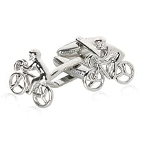 Cycling Silver Cufflinks for Avid Cyclists with Presentation Box