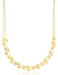 14K Yellow Gold Triple Strand Pebble Necklace