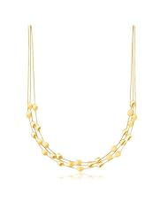 14K Yellow Gold Triple Strand Pebble Necklace