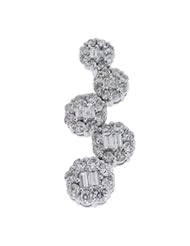 14K White Gold 0.89cttw Round Diamond Pendant