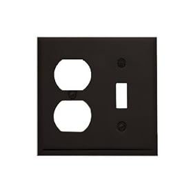 Baldwin 4762.112.CD Classic Square Beveled Edge Duplex with Single Toggle Combo Switch... by Baldwin