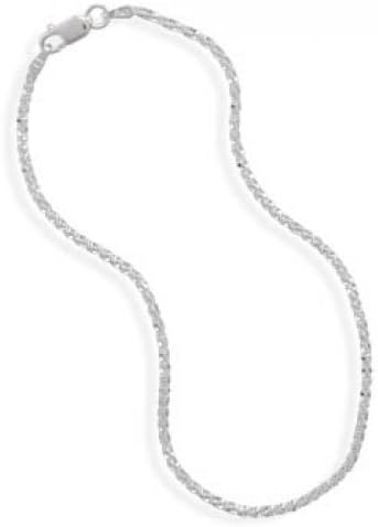 MMA Silver - 9 inch Butterfly Twist Anklet