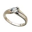14K White Gold Blue Marquise Cut Zircon Designer Ring
