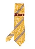 Phat Farm - Phat Farm Orange and Cream Fire Paisley with Silver Stripes Tie
