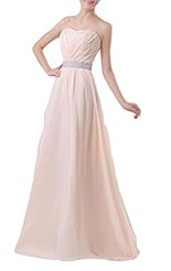 Sexy Strapless Lace Sequined Floor Length Chiffon Evening Dress/Prom Dress/Party Dress  With a Sash 