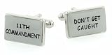 Silver plated "11th Commandment" legal lawyer cufflinks