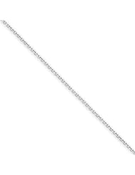 .65mm, 14 Karat White Gold, Diamond-Cut Cable Chain - 24 inch