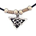 Celtic Triangle Pendant leather necklace