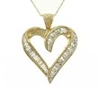 Yellow Gold Heart Pendant 18IN Necklace 1CTTW Diamond