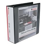 UNIVERSAL Deluxe Round Ring Vinyl View Binder, 3in Capacity, Black (Case of 12)
