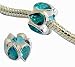 Silver Charm bead - jeweled with CZ crystals - fits pandora & troll bracelets - hand polished and ha