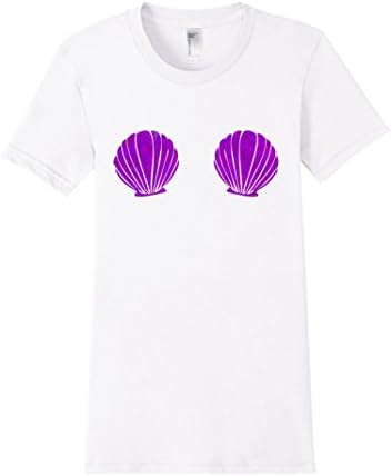 Women's Passionate Mermaid Sea Shell Bra - Perfect Beach T-shirt XL White