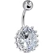 April 13mm Oval Solitaire Birthstone Belly Ring