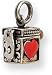Enameled Heart Wish Box Charm, Sterling Silver