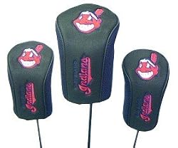 Cleveland Indians Mesh Golf Barrel Head Cover Set - Baseball Sports Merchandise