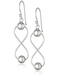 Sterling Silver Figure Eight Ball Drop Earrings