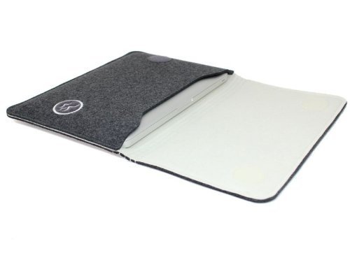 Waterkant Deichk&ouml;nig Wollfilz-Tasche 39,2 cm (15,4 Zoll) f&uuml;r Apple MacBook grau/wollwei&szlig;