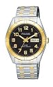 Pulsar Men's Expansion-Band Black Dial Two-Tone Watch #PXN148