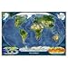 The World Satellite Map in Dark Walnut Custom Frame