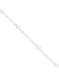 1mm, Sterling Silver, Beaded Cable Chain, 24 inch