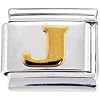 Gold Puffy Letter J Italian Charm