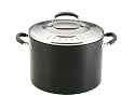 Circulon Elite Hard-Anodized Aluminum 10-Quart Nonstick Stockpot with Pouring Lid
