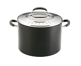 Circulon Elite Hard-Anodized Aluminum 10-Quart Nonstick Stockpot with Pouring Lid